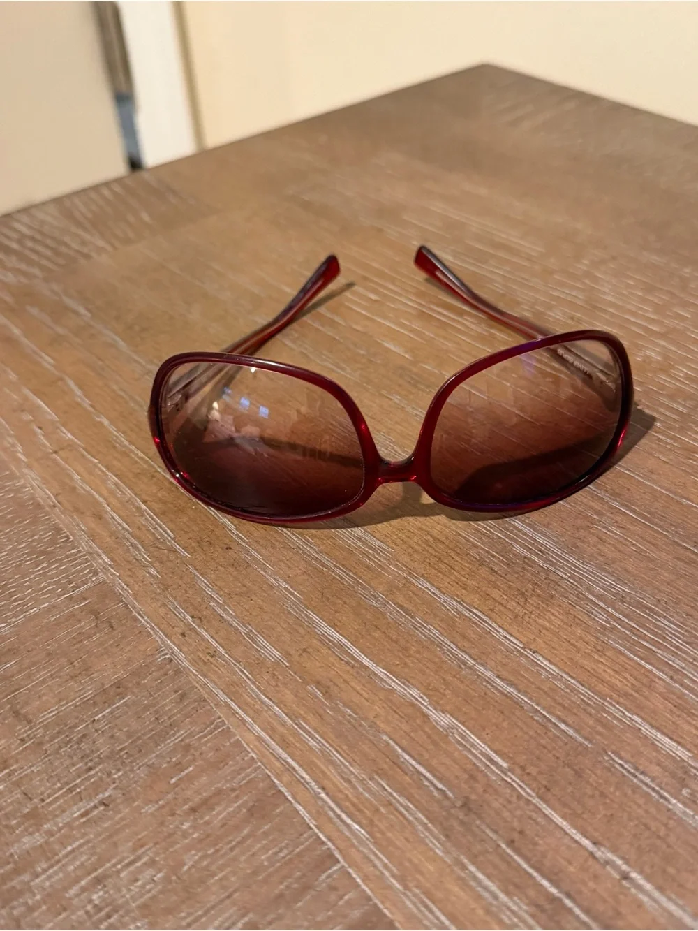 Oliver Peoples Red Oversized Sunglasses